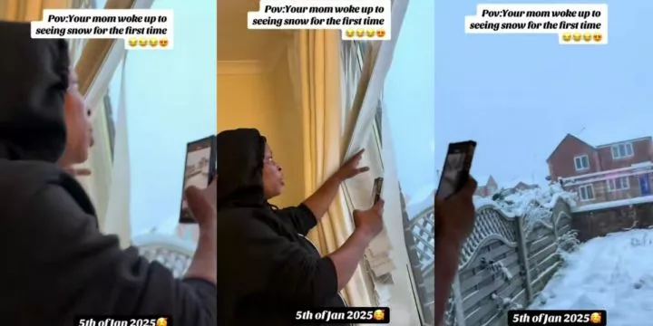 Lady shares her mom's reaction to seeing snow for the first time