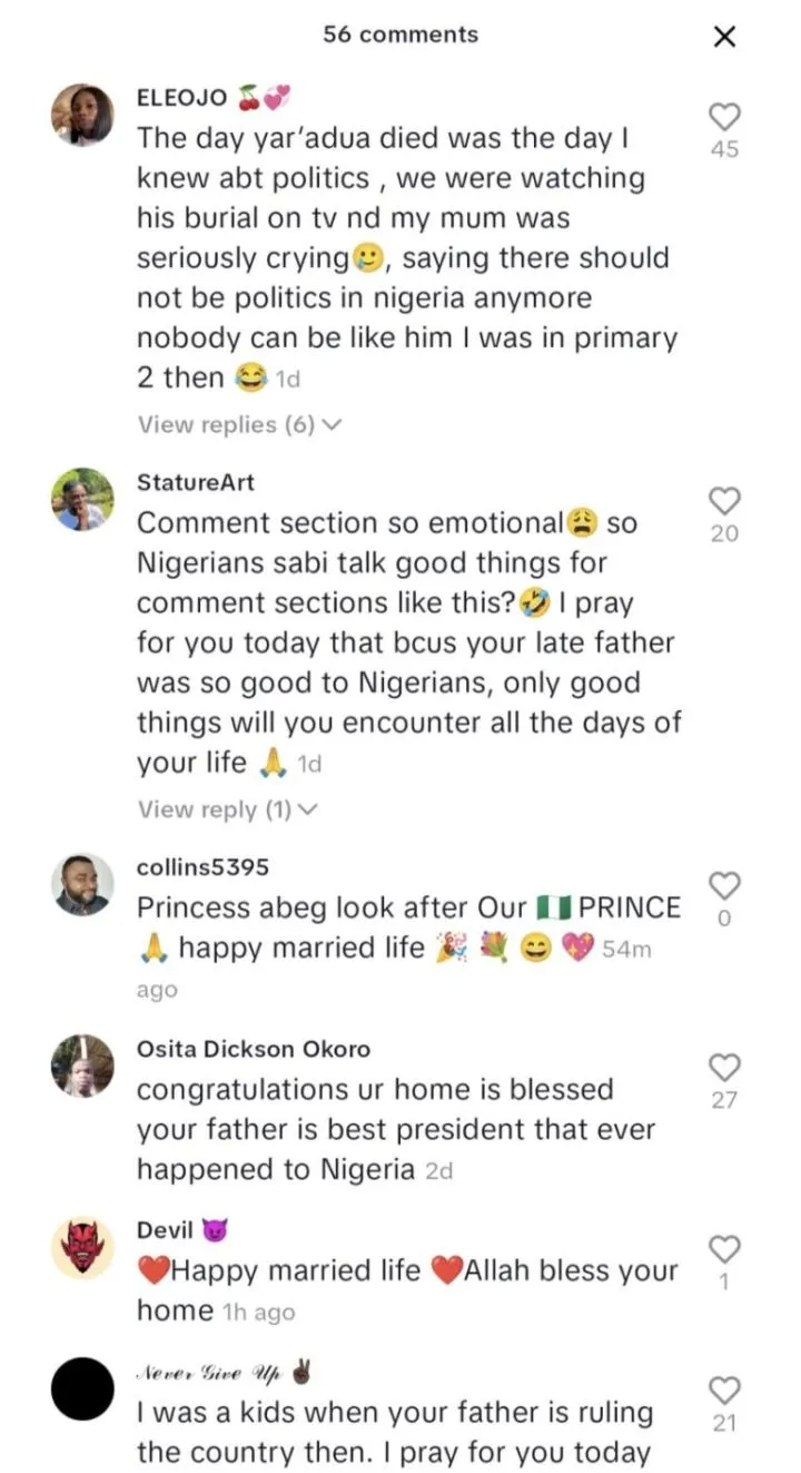 'Your father was the best' - Tears, prayers, as late President Yar'Adua's son marries