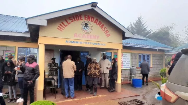 Shocked parents at Hillside Endarasha Academy in Kieni, Nyeri fire 