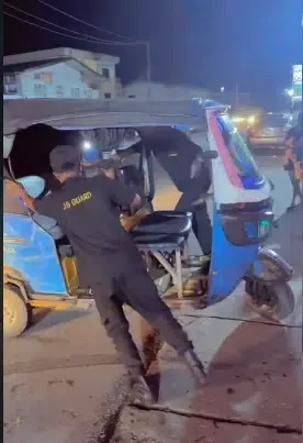 'Omo, make money o!' - Reactions as security men eject tricycle to create parking space for GLK at an event