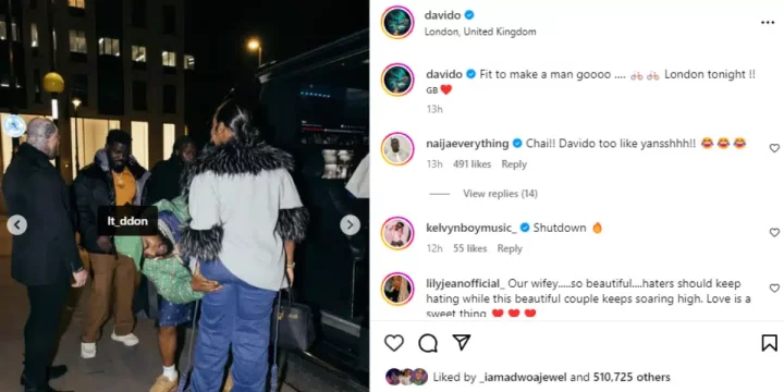 'Too much oppression, let the single breathe' - Davido spotted checking out wife, Chioma