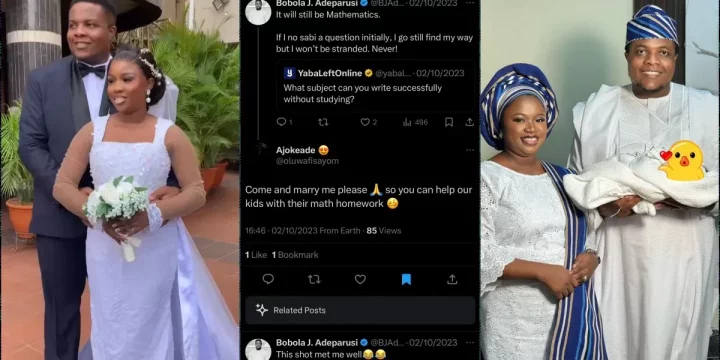 Twitter users welcome first child after playfully suggesting 'come and marry me'