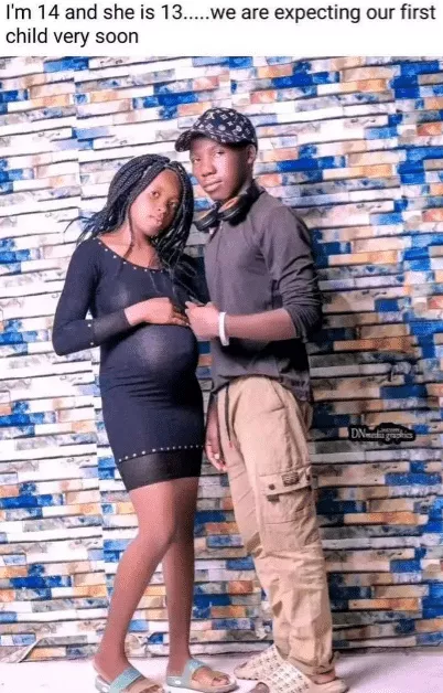 Photo of 14-year-old boy and 13-year-old girlfriend expecting their first child causes buzz online