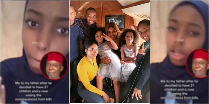 Ned Nwoko's daughter mocks father for dealing with paying bills for 21 children