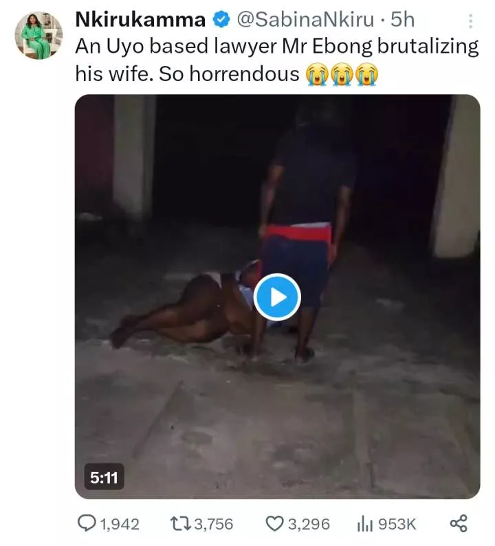 Lawyer beats up wife until she bleeds during argument over key in Akwa Ibom (video)