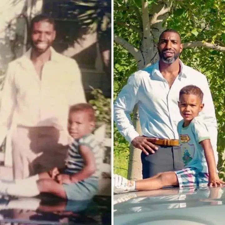 'My dad at age 33, me at age 3, and me at age 34, my son at 3 on the right' - Man shares photos taken 30 years apart