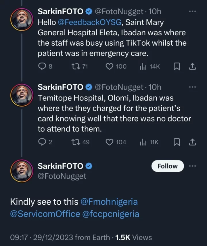 Man calls out hospital staff for doing TikTok videos while patient was having an emergency