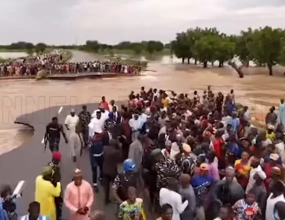 Dramatic moment flood cuts off Kano-Maiduguri Highway