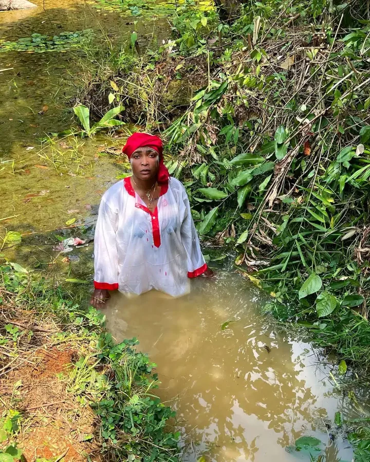 'After church we go shrine' - Blessing CEO visits mystical river to fortify herself for the New Year