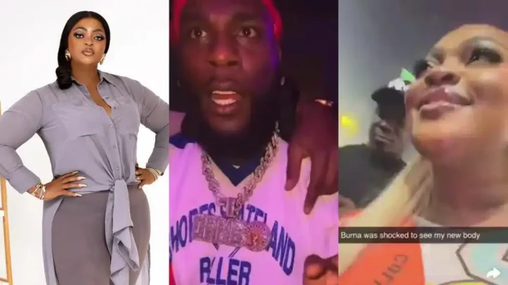 Burna Boy's priceless reaction as he sees Eniola Badmus in her new body