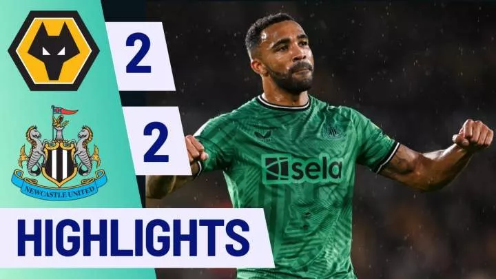 Wolves 2 - 2 Newcastle United (Oct-28-2023) Premier League Highlights