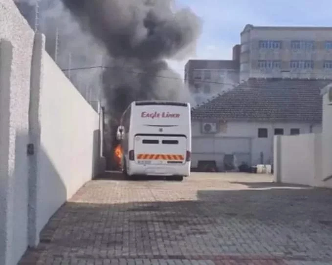 South African woman sets company bus ablaze in rage