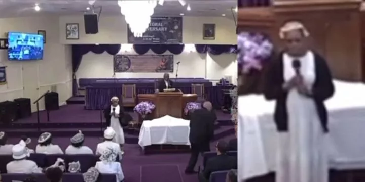 Pastor makes lady apologize in front of congregation for getting pregnant