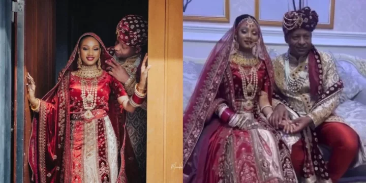 "See wetin Zeeworld dey cause" - Reactions as Nigerian lady goes Indian for her wedding ceremony