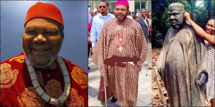 "If na your papa dem mold like dis, you go like am?" - Outrage as lady makes a sculpture of Pete Edochie