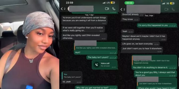 Lady dumps boyfriend for secretly marrying pregnant side chick, DNA proves he isn't the father Lady dumps boyfriend for secretly marrying pregnant side chick, DNA proves he isn't the father