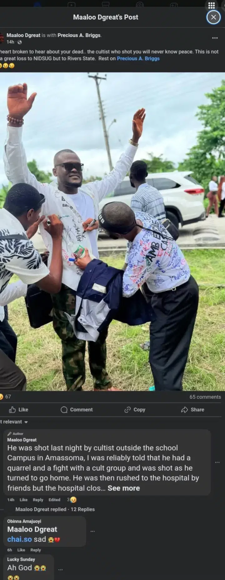 Final-year student passes away 2 days after sign-out