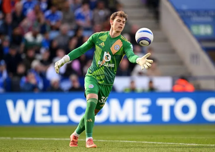 Leicester City goalkeeper Mads Hermansen could replace Andre Onana at Manchester United