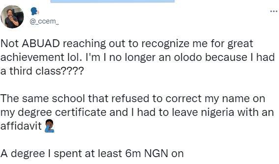 Man calls out Afe Babalola University over refusal to correct the name on his degree certificate