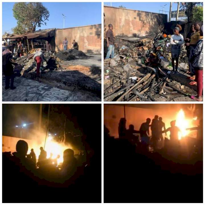 Fire guts popular motor park in Jos (photos/video)