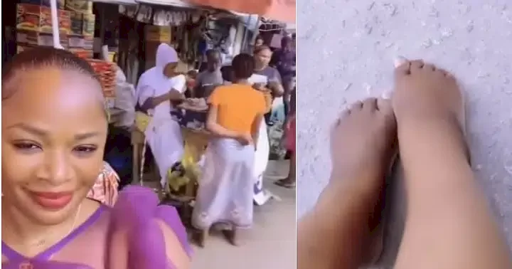 Video of IVD's late wife, Bimbo, walking barefooted at the market surfaces