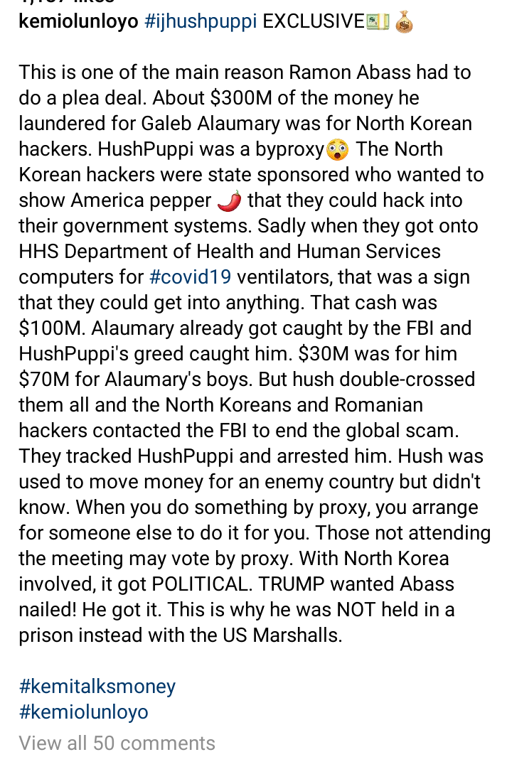 'Hushpuppi stole America's money for North Korean hackers, but never knew' - Kemi Olunloyo reveals