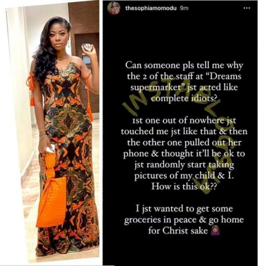 Davido's baby mama, Sophia Momodu calls out staff at a supermarket for invading her privacy