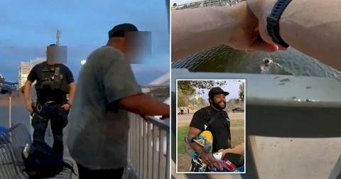 'I'm not going to help you' - Police officers stand by and watch as man begs for help while struggling in lake before drowning to death (Video)