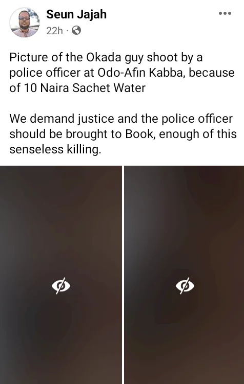Trigger-happy policeman kills young man over sachet water in Kogi (photos/videos) 