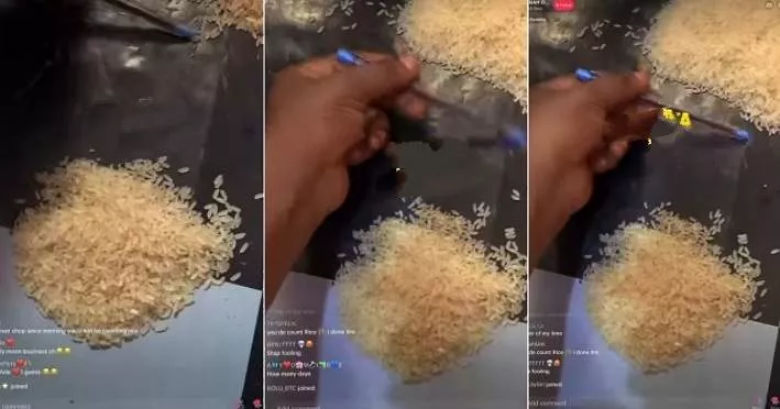 Another Nigerian lady set to break Guinness World Record as she begins counting of rice grains (Video)