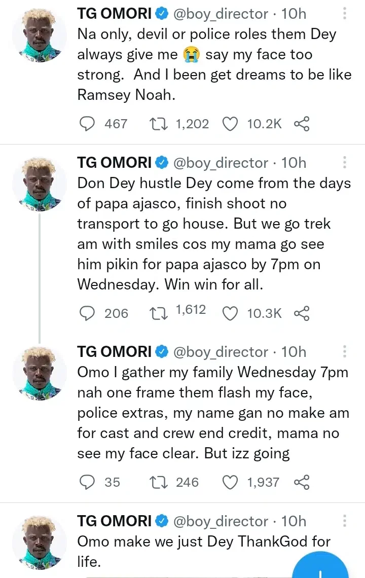 'Na only devil or police roles them dey always give me' - Video director, TG Omori recounts his journey to stardom