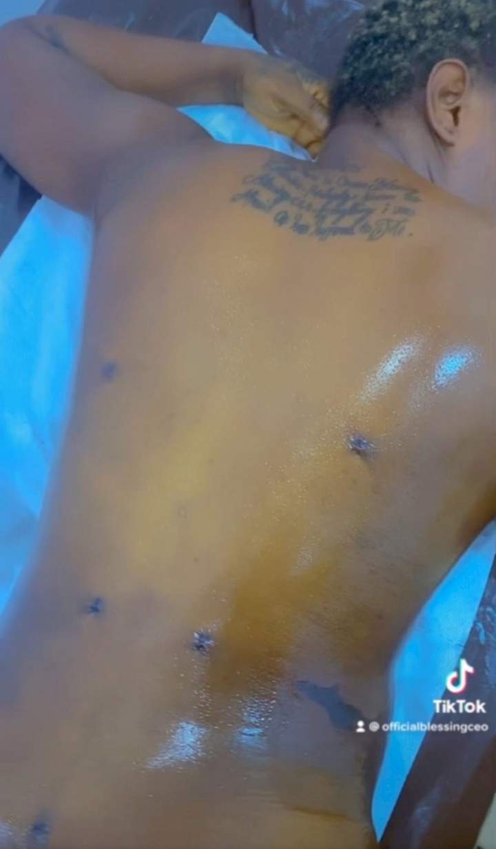 'It's so painful' Blessing Okoro cries out in pain as she undergoes post-op care following liposuction surgery