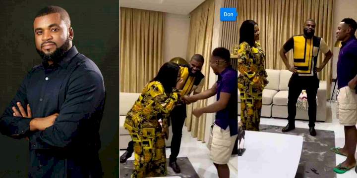 "I brought my sister to you" - Mercy Chinwo's fiance, Blessed stirs humour as he addresses singer as his sister again (Video)
