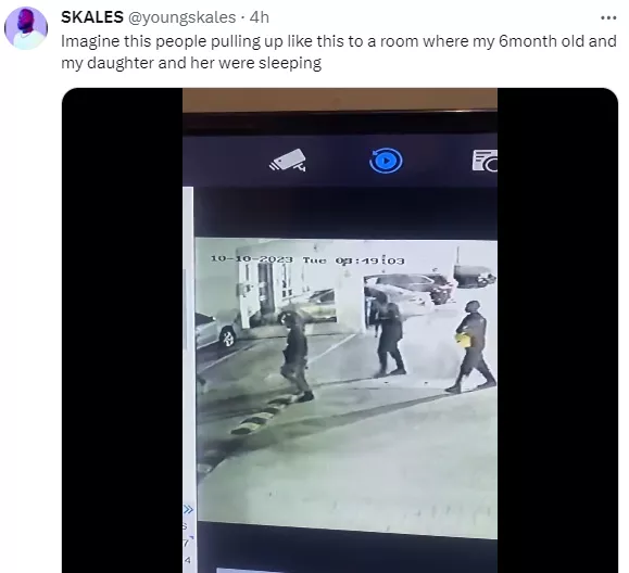 Singer Skales shares CCTV footage of EFCC operatives raiding his residence; alleges one of the officers is threatening his life