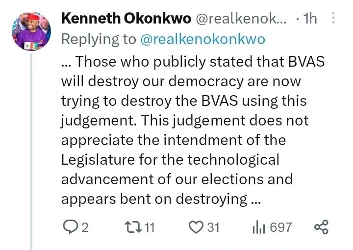 'The Election Tribunal Judgement Is Inherently Contradictory and Illogical' -Kenneth Okonkwo