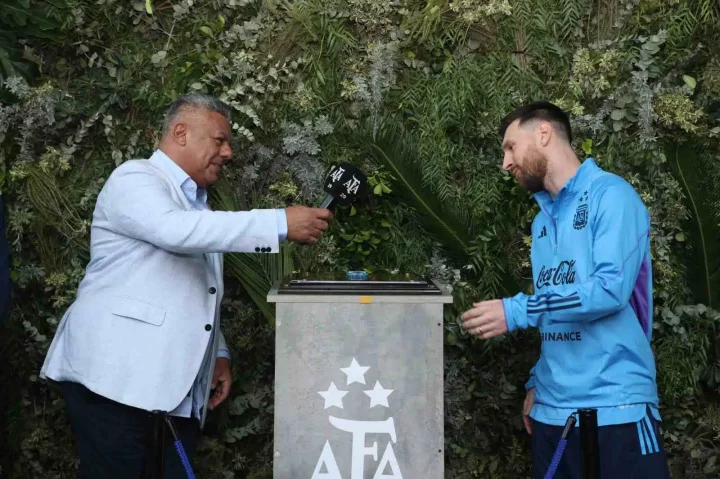 Lionel Messi reacts to Argentina training camp being renamed after him