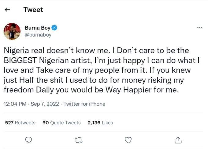 I came into the music industry straight from a UK prison - Burna Boy