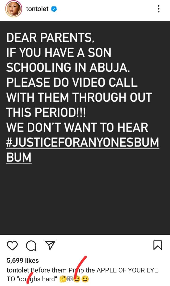 'We don't want to hear 'justice for anyone's bum' ' - Tonto Dikeh reveals what parents should do if their kids school in Abuja