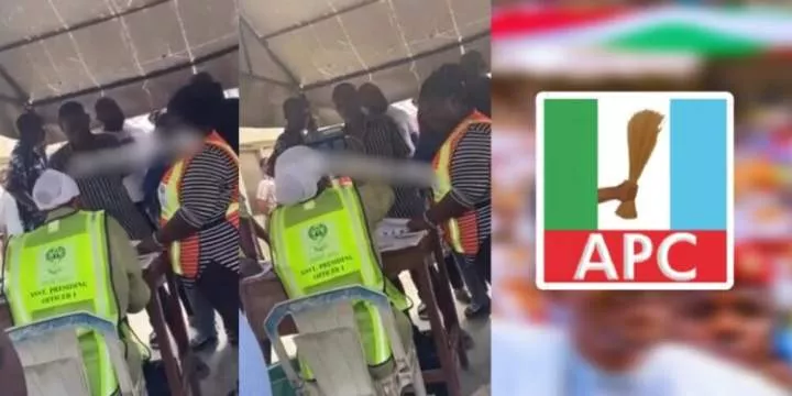 "If you no fit vote APC, dey go your house" - Political thug threatens voters at a polling unit in Lagos (video)