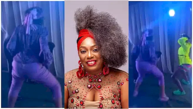 Unbelievable - Reactions as Fela's 61-year-old daughter, Yeni Kuti whines waist (Video)