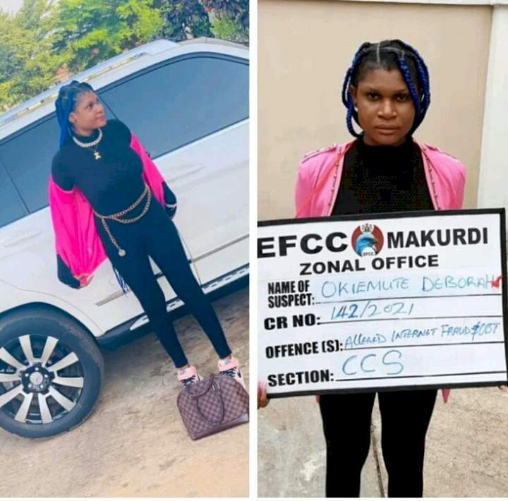 Update: 'Slay queen' arrested by EFCC shortly after showing off, sentenced to three years in prison for internet fraud