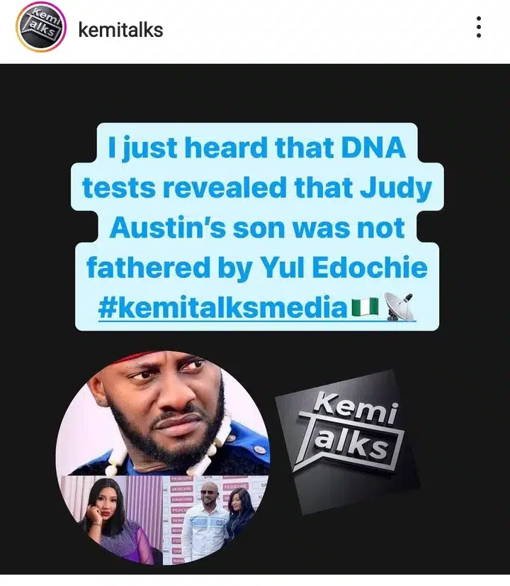 Reactions trail alleged report of Yul Edochie not being the father of Judy Austin's son