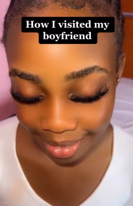 Lady shares before and after video of her visiting her boyfriend who assau!ted her