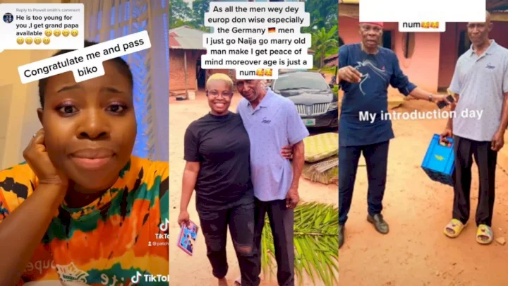 Woman returns to Nigeria to wed old man after birthing 6 kids for different men abroad (Video)