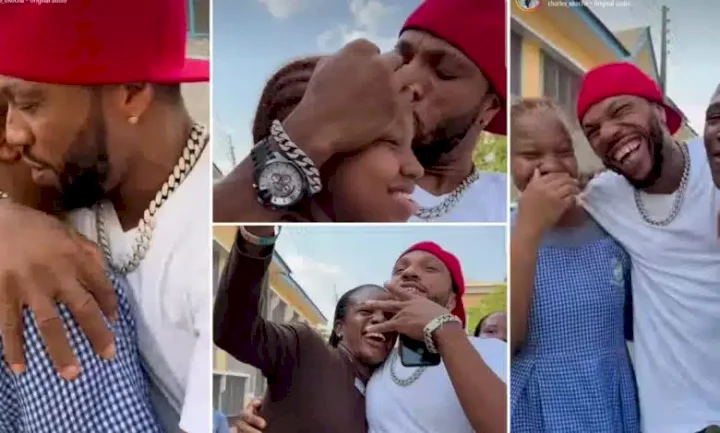 "My adorable, my phenomenal" - Charles Okocha causes commotion in daughter's school as he shows up unannounced (Video)