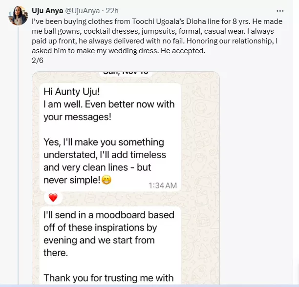 American professor, Uju Anya calls out Nigerian tailor for scamming her of $400 for wedding dress