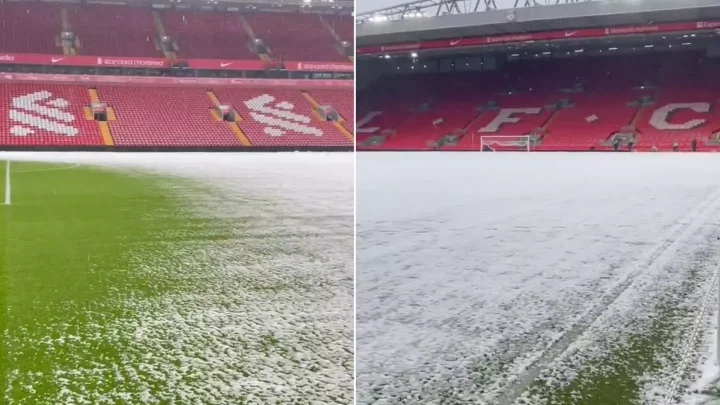 Fans are saying the same thing as footage emerges of Anfield pitch ahead of Liverpool vs Man Utd