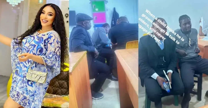 "Let it begin" - Tonto Dikeh says as she drops photo of VeryDarkman at police station