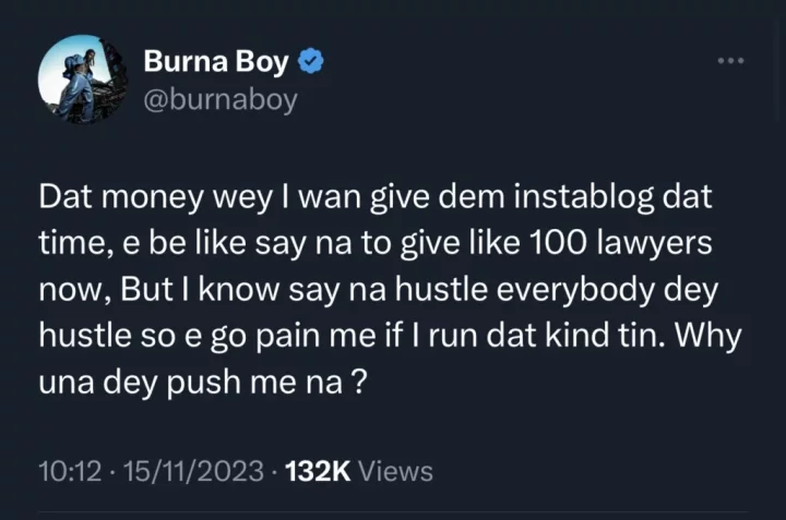 'Na to carry the money I wan give dem Instablog give 100 lawyers