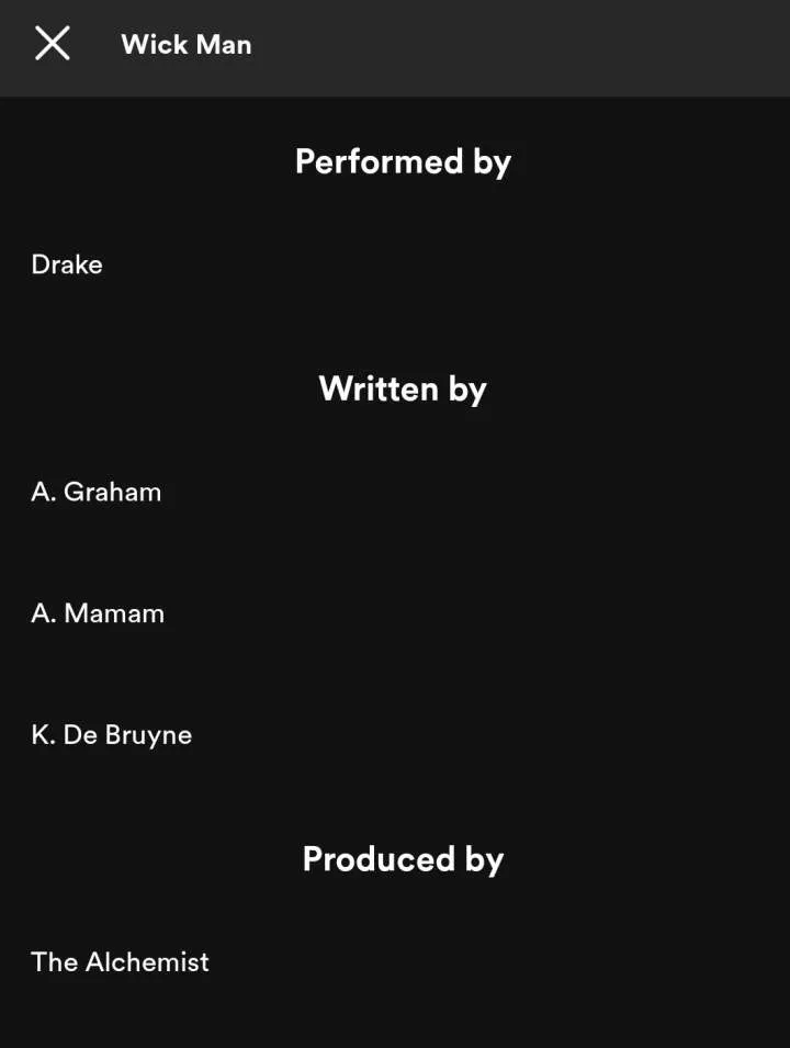 Kevin de Bruyne credited as a writer on Drake's 'Wickman' -- Image credit: playlist central(X)